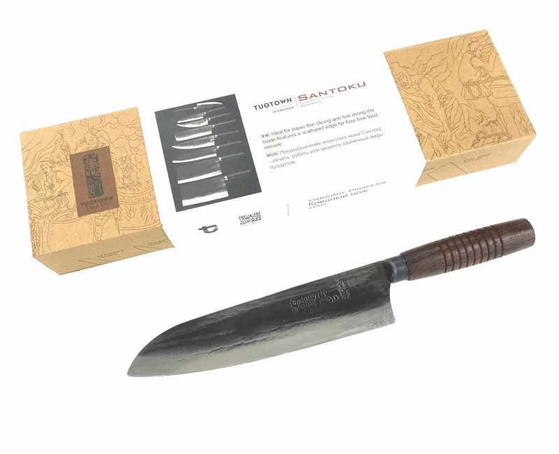Кухонный нож Сантоку Tuotown 908008, лезвие 20 см
